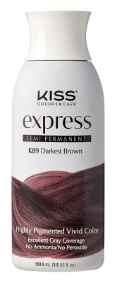 Kiss Express Color #K89 Semi- Permanent Darkest Brown 3.5oz