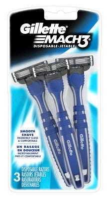 Gillette Mens Mach 3 Razor Disposable 3 Count