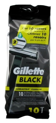 Gillette Mens Black Disposable Razors 10 Count