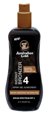 Australian Gold Spf#04 Spray Gel With Instant Bronzer 8oz