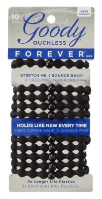 Goody #16132 Ouchless Forever Elastics 10 Count Black (3in)