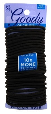 Goody #16714 Ouchless Braided Elastics 32 Count Brown (3in)