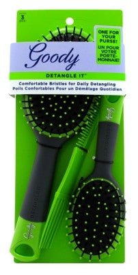 Goody #08998 Brush Detangling Oval Combo Kit 3 Count (3in)