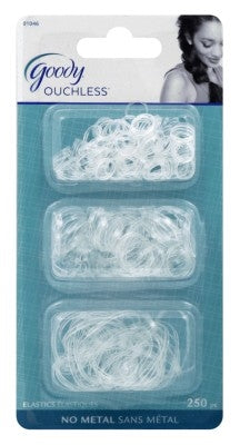 Goody #01046 Ouchless Multi Clear Poly Elastics 250Ct(6in)