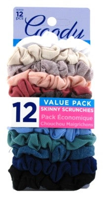 Goody #16899 Ouchless Skinny Scrunchies 12 Count (3in)