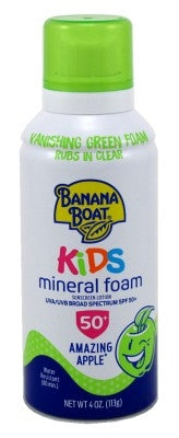 Banana Boat Spf#50+ Kids Mineral Foam Amazing Apple 4oz