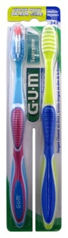 Gum Toothbrush Supreme Med Value Pack 2 Count (6in)