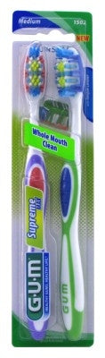 Gum Toothbrush Supreme Max Medium Twin Pack (6in)