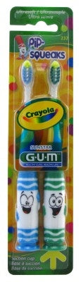 Gum Toothbrush Pip Squeaks 2 Count (6in)