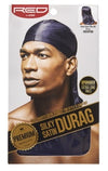 Kiss Red Durag Silky Satin Navy Extra Long Tails (12in)