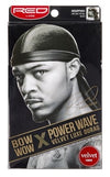 Kiss Red Durag Bow Wow Power Wave Velvet Black (3in)