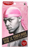 Kiss Red Durag Bow Wow Power Wave Velvet Pink (3in)