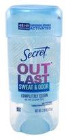 Secret Deodorant Outlast Clear Gel Completely Clean 2.6oz