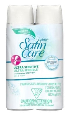 Gillette Satin Care Shave Gel Ultra Sensitive Twin Pack 7oz