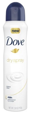 Dove Deodorant 3.8oz Dry Spray Original Clean