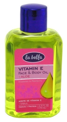 La Bella Face & Body Oil 2.5oz Vitamin-E + Aloe