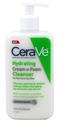 Cerave Hydrating Cleanser Cream-To-Foam 12oz Pump