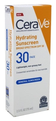 Cerave Sunscreen Hydrating Spf#30 Face 2.5oz