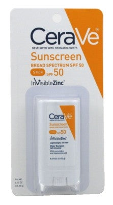 Cerave Sunscreen Invisible Zinc Spf#50 Stick 0.47oz