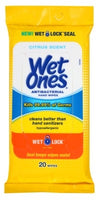 Wet Ones Anti-Bacterial Hand Wipes 20 Count (10in) Citrus