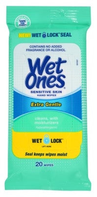 Wet Ones Anti-Bacterial Hand Wipes 20 Count (10in) X-Gentle