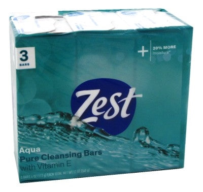 Zest Bath Bars 4oz 3 Count Aqua