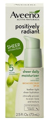 Aveeno Positively Radiant Sheer Moisturizer Spf#30 2.5oz