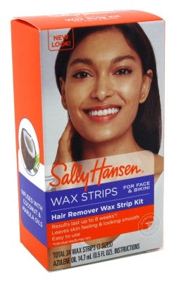 Sally Hansen Hair Remover Wax Strip Kit Face/Bikini