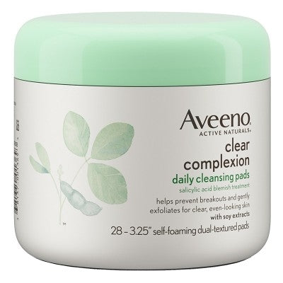 Aveeno Clear Complexion Cleansing Pads 28 Count Jar