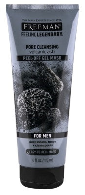 Freeman Mens Pore Cleansing Gel Mask Peel-Off Volcanic 6oz