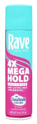 Rave 4X Mega Hairspray Unscented 11oz Aerosol