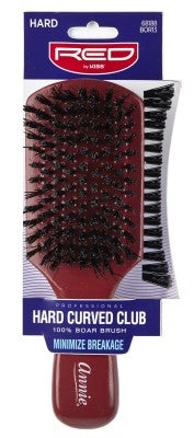 Kiss Red Pro Brush Hard Curved Club (6in) Boar