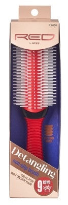 Kiss Red Brush Detangling 9 Rows Non-Slip