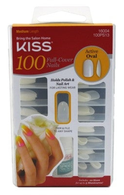 Kiss 100 Full Cover Nails Active Oval (Medium Length)