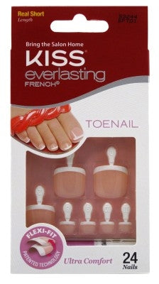 Kiss Everlasting French Toenail Kit Real Short 24 Nail