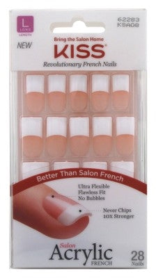 Kiss Salon Acrylic French Kit Back Talk Long