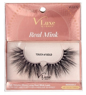 Kiss Vluxe Real Mink Lashes Touch Of Gold