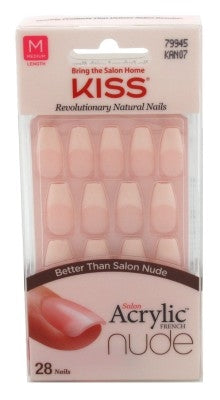 Kiss Salon Acrylic Nude French Nails 28 Count (Leiani)