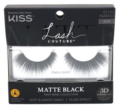 Kiss Lash Couture Matte Black Faux Mink 3D Matte Satin