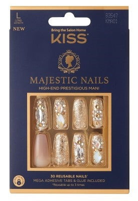 Kiss Majestic Nails Long Length Gold