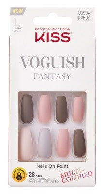 Kiss Voguish Fantasy Nails 28 Count Multi-Colored Long