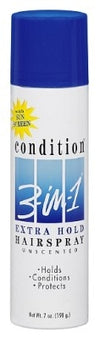 Condition 3-N-1 Aero Spray 7oz X-Hold Unscented W/Sunscreen