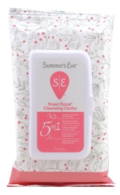 Summers Eve Cleansing Cloths 32 Count Soft Pk Sheer Floral