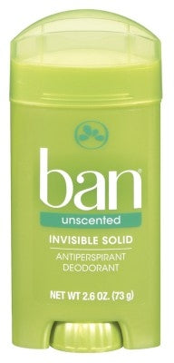 Ban Deodorant 2.6oz Invisible Solid Unscented