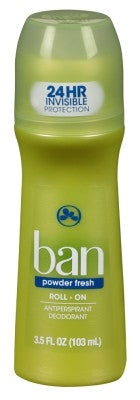 Ban Deodorant 3.5oz Roll-On Powder Fresh (24Hr Protection)