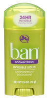 Ban Deodorant 2.6oz Invisible Solid Shower Fresh