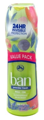 Ban Deodorant 3.5oz Roll-On Twin Pack 24 Hour Powder Fresh