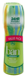 Ban Deodorant 3.5oz Roll-On Twin Pack 24 Hour Unscented