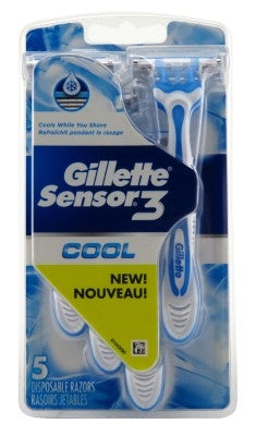 Gillette Mens Sensor 3 Razor Disposable 5 Count Cool